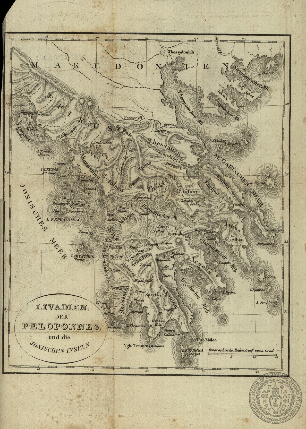 Livadien, der Peloponnes und die Jonischen Inseln